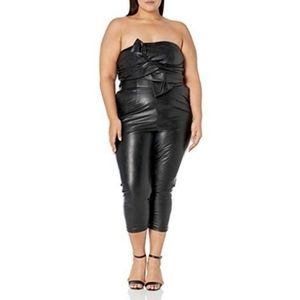 NWT Plus Black Leather Jumpsuit Catwomen Halloween Costume
